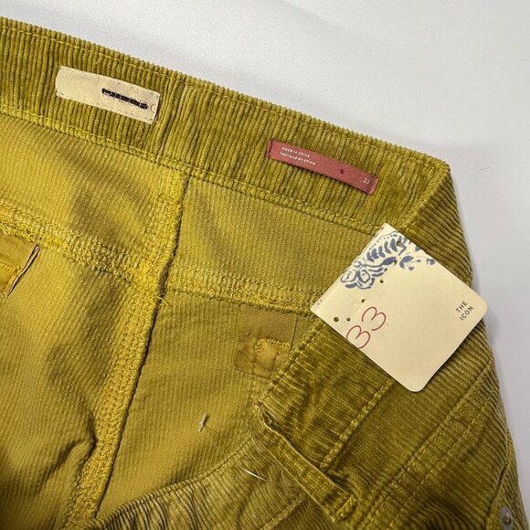 Anthropologie Pilcro The Icon Flare Corduroy Pants Mustard Yellow NWT Size 33 - Picture 5 of 5